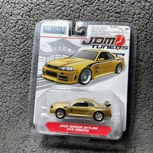 Jada Metals Die Cast JDM Tuners 2002 Nissan Skyline GTR Gold 1:64 Scale - NEW!